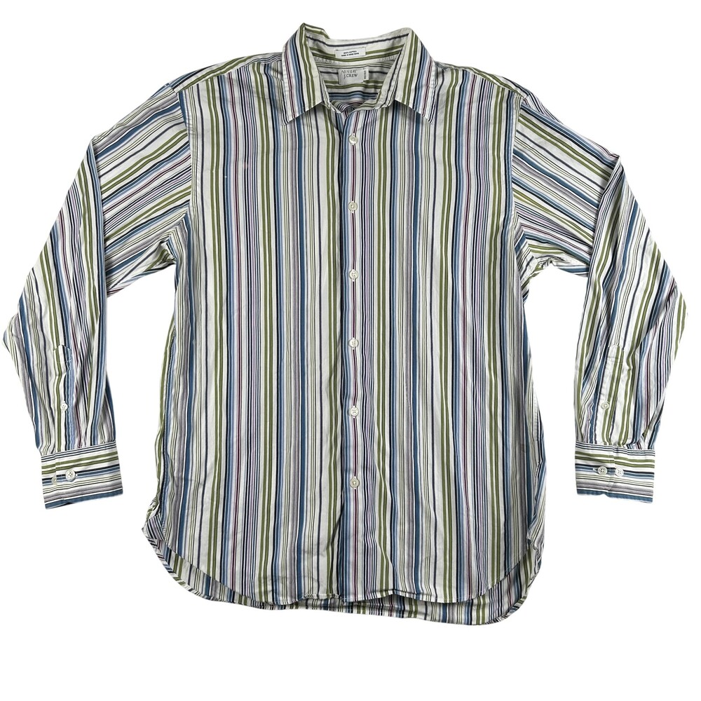 J.Crew Shirt Mens Medium Multicolor Stripe Long Sleeve Button Front Casual